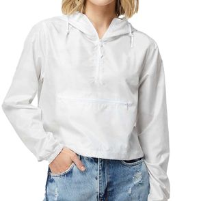 Independent Trading Co. Women's Cropped Quarter-Zip Windbreaker