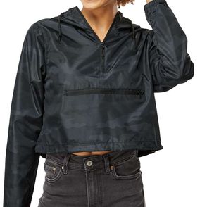 Independent Trading Co. Women's Cropped Quarter-Zip Windbreaker