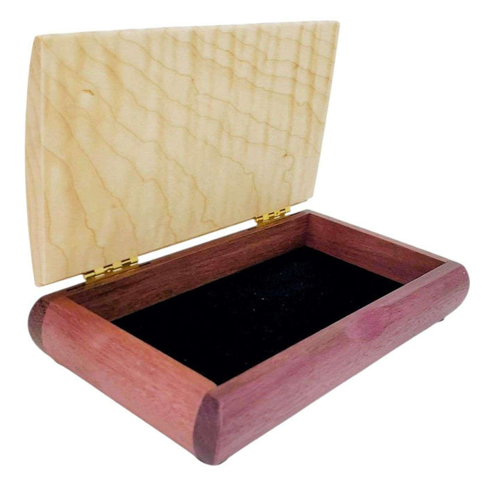 Jewelry Box - Mini Possibility Box (Curly Maple, Purpleheart) by Mikutowski Woodworking