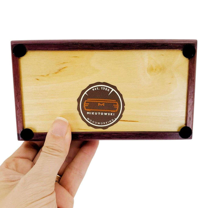 Jewelry Box - Mini Possibility Box (Curly Maple, Purpleheart) by Mikutowski Woodworking