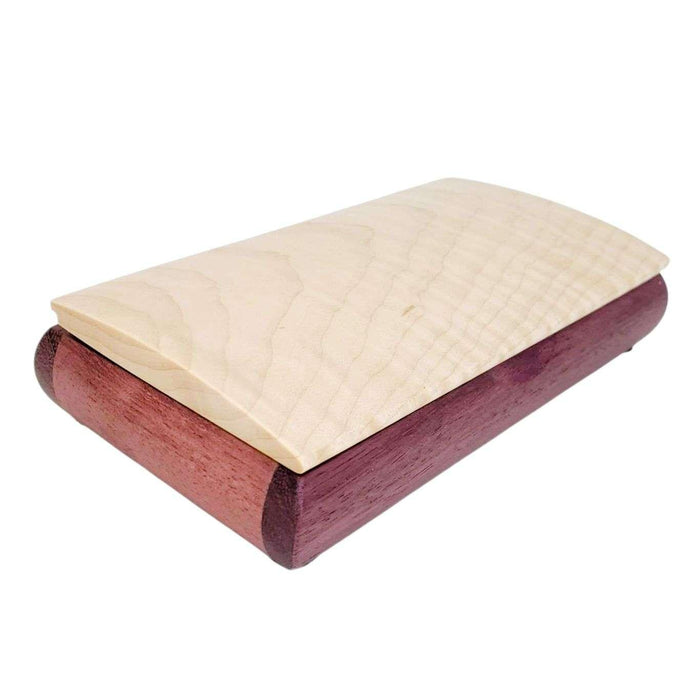 Jewelry Box - Mini Possibility Box (Curly Maple, Purpleheart) by Mikutowski Woodworking