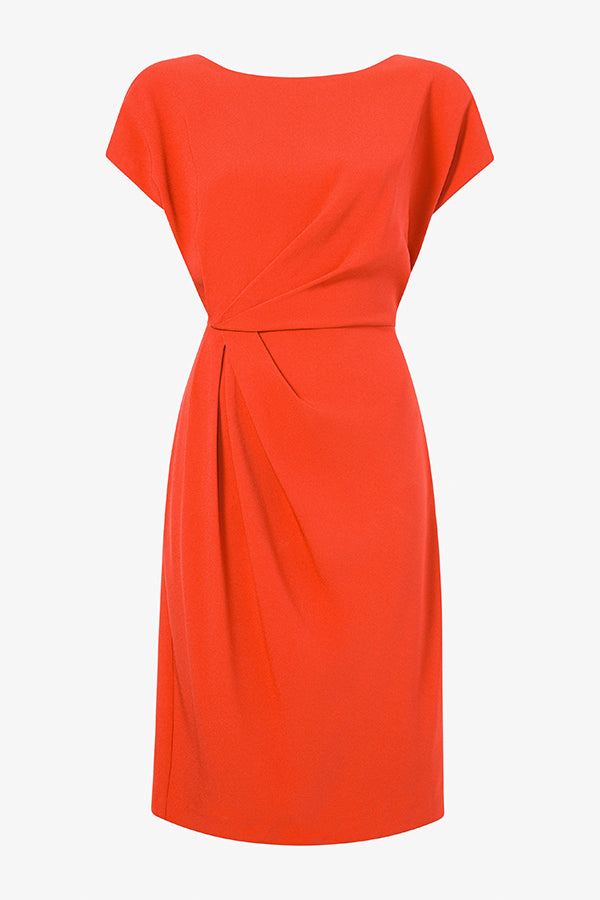 packshot image of the jillian dress in bright coral | Exclude | Still