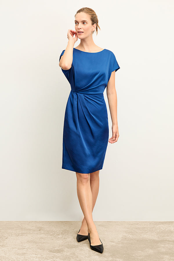 Front image of a woman wearing the jillian dress in sapphire | Exclude | Grid