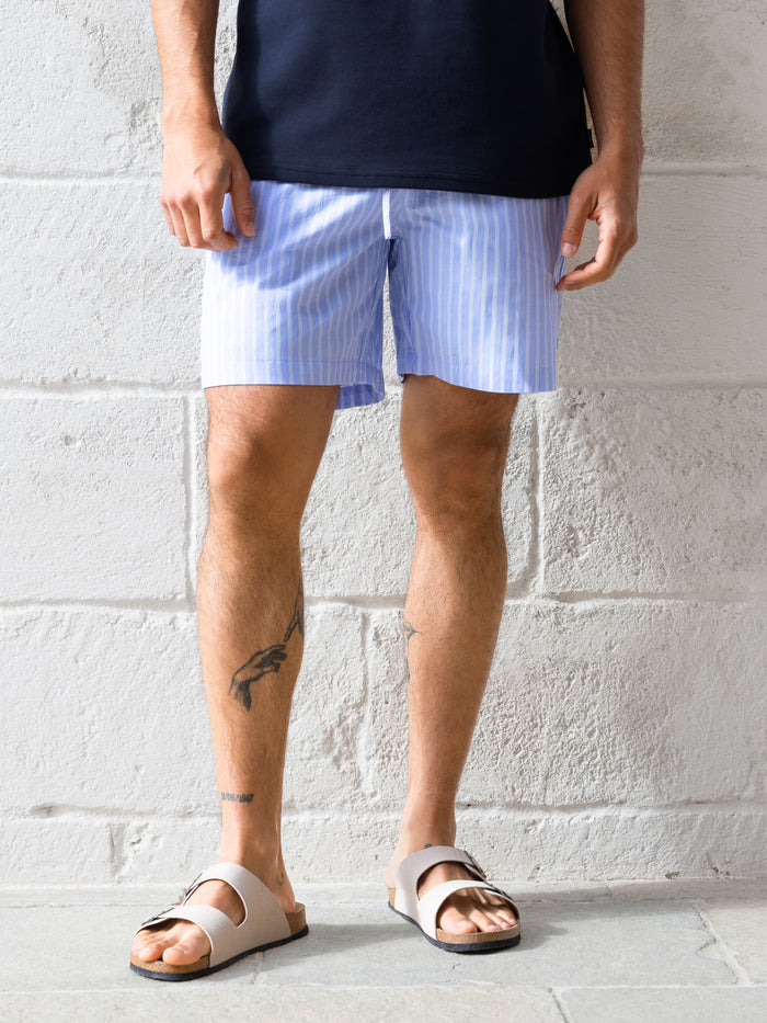 Jonah Relaxed Stripe Shorts - Blue