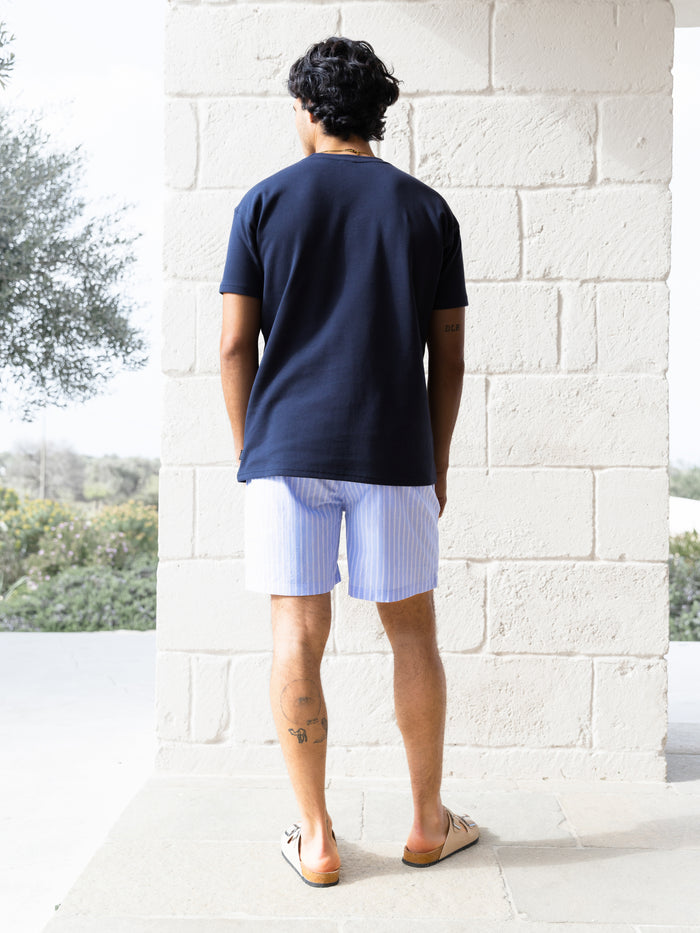 Jonah Relaxed Stripe Shorts - Blue