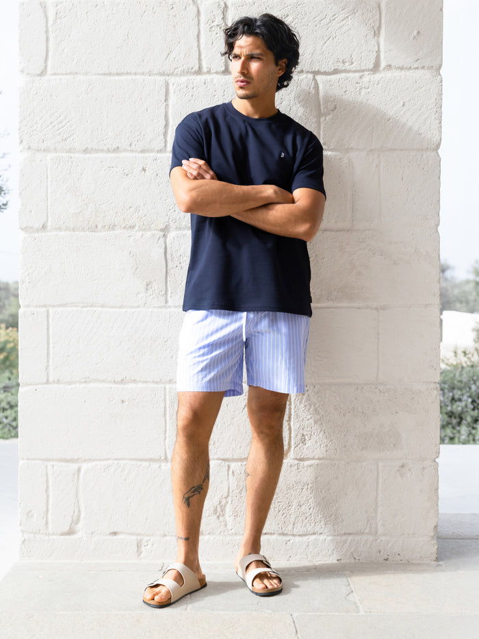 Jonah Relaxed Stripe Shorts - Blue