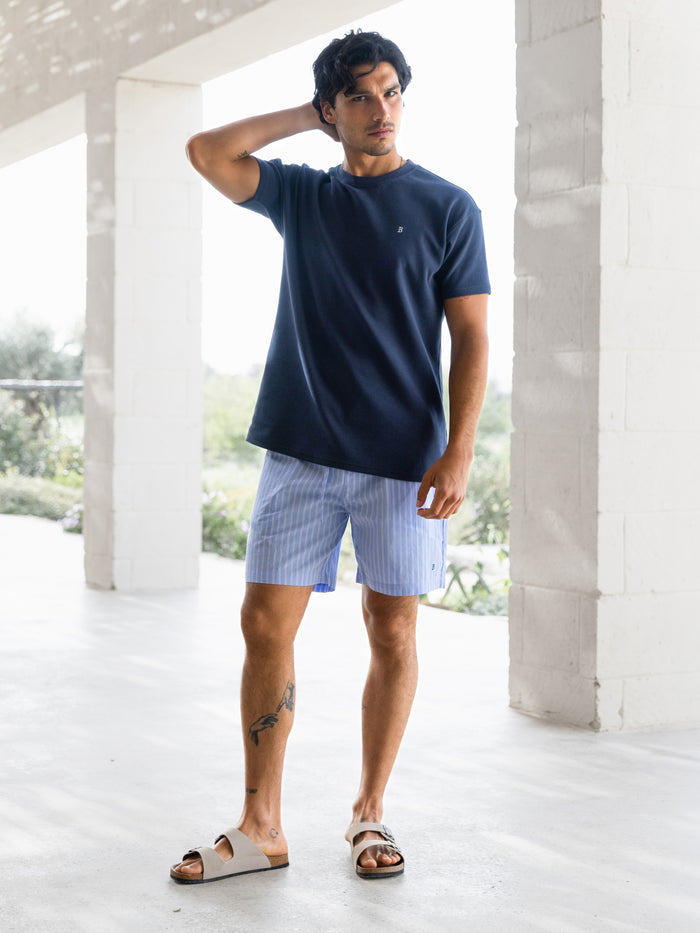 Jonah Relaxed Stripe Shorts - Blue