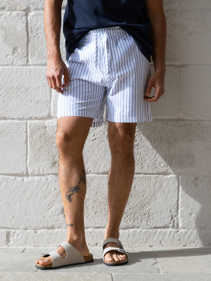 Jonah Relaxed Stripe Shorts - White