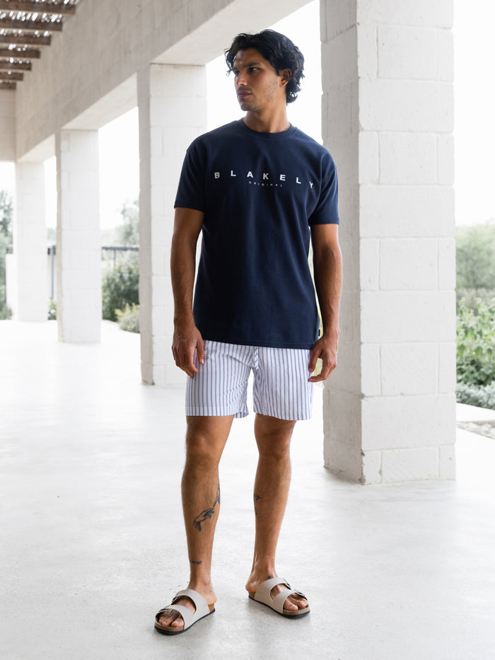 Jonah Relaxed Stripe Shorts - White