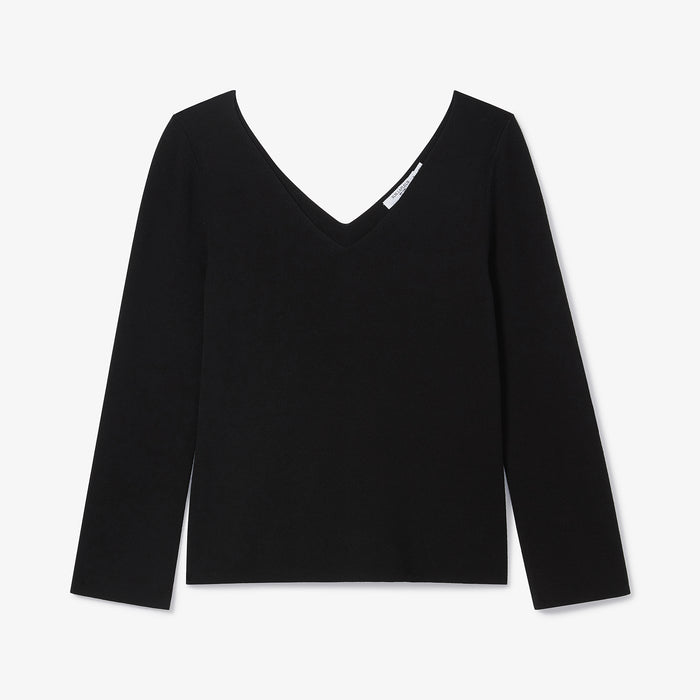 Packshot image of the kara top in black