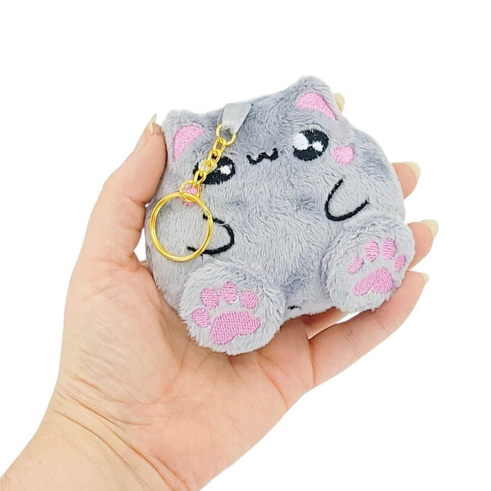 Keychain - Plush Cat (Gray) by Kawaii Hair Candy
