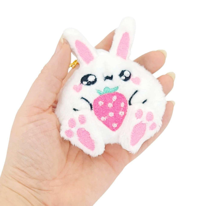 Keychain - Plush Strawberry Bunny by Kawaii Hair Candy
