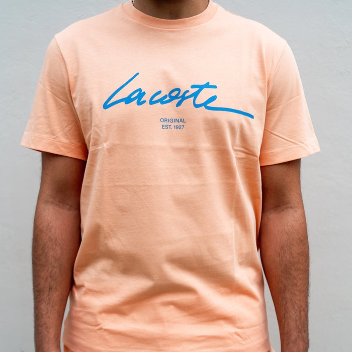 Lacoste - Script T-shirt - Light Orange - Clique Apparel