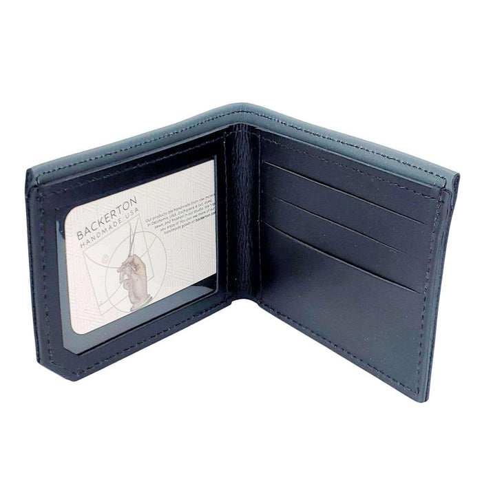 Leather Wallet - Faded Mountains (Gray) by Backerton