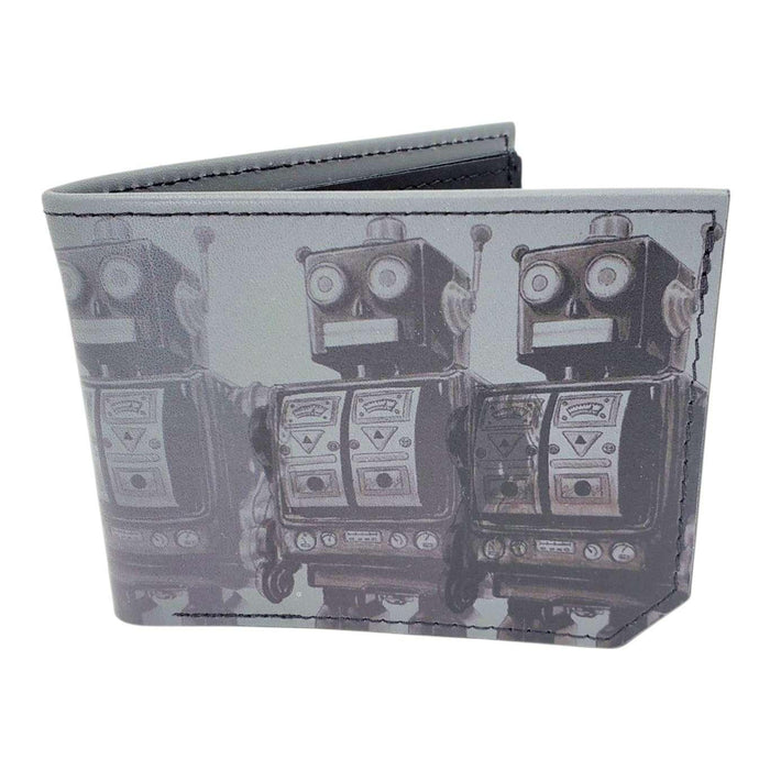 Leather Wallet - Robots (Gray) by Backerton