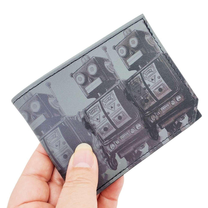 Leather Wallet - Robots (Gray) by Backerton