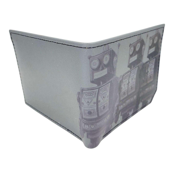 Leather Wallet - Robots (Gray) by Backerton
