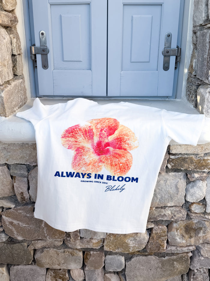 Lena Floral Print Oversized T-Shirt - White