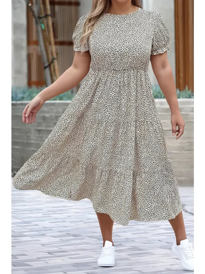 Leopard Print Frill Dress