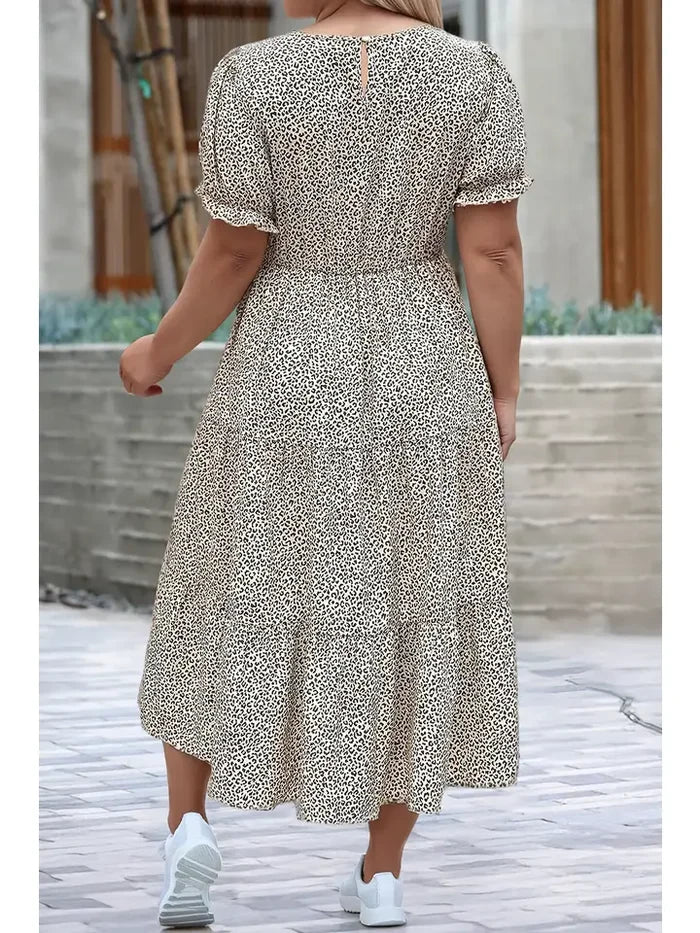Leopard Print Frill Dress