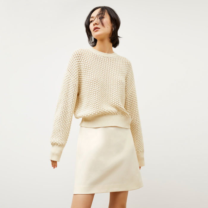 Packshot image of the Liam sweater popcorn knit in coconut