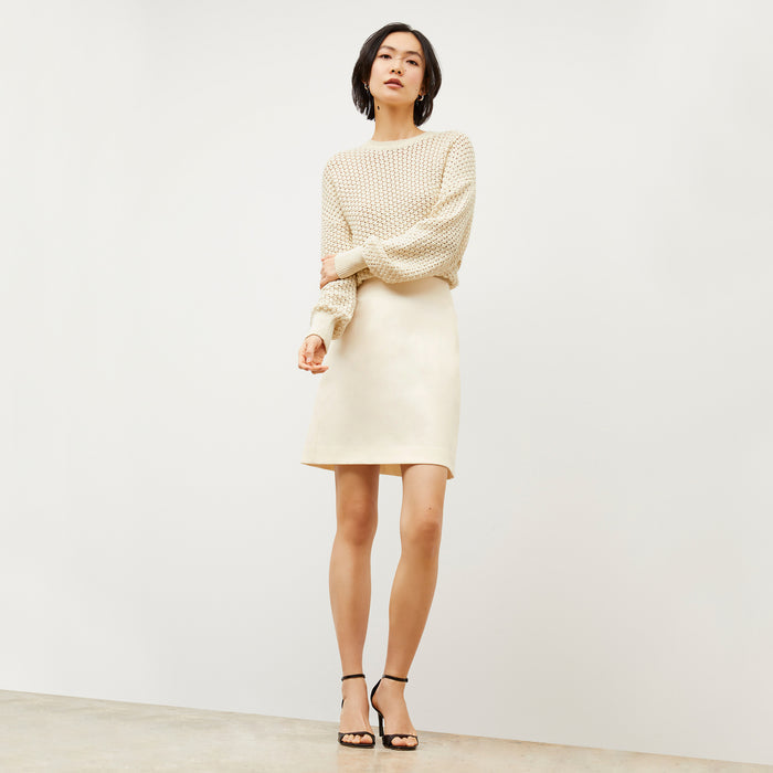Packshot image of the Liam sweater popcorn knit in coconut
