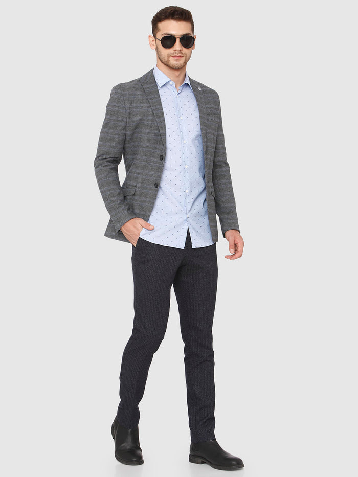 Light Blue Dobby Full Sleeves Shirt