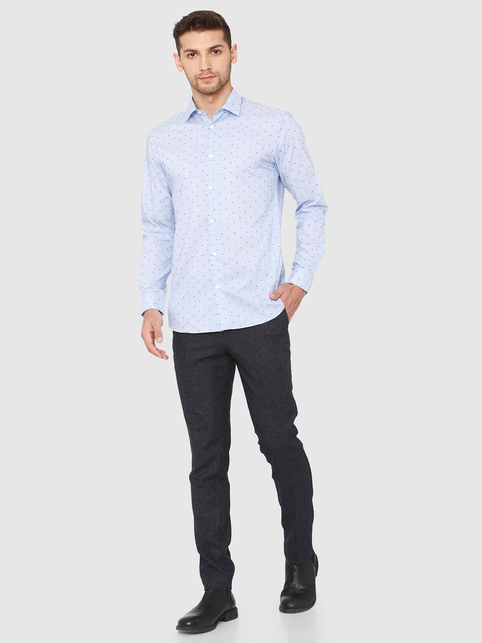 Light Blue Dobby Full Sleeves Shirt