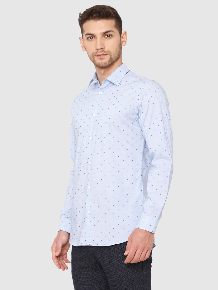 Light Blue Dobby Full Sleeves Shirt