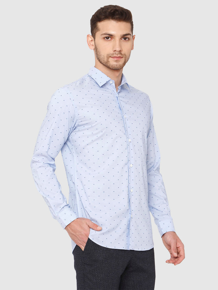 Light Blue Dobby Full Sleeves Shirt