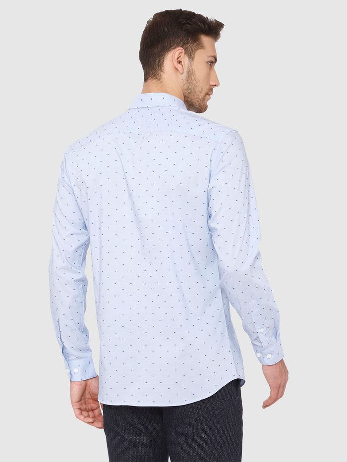 Light Blue Dobby Full Sleeves Shirt