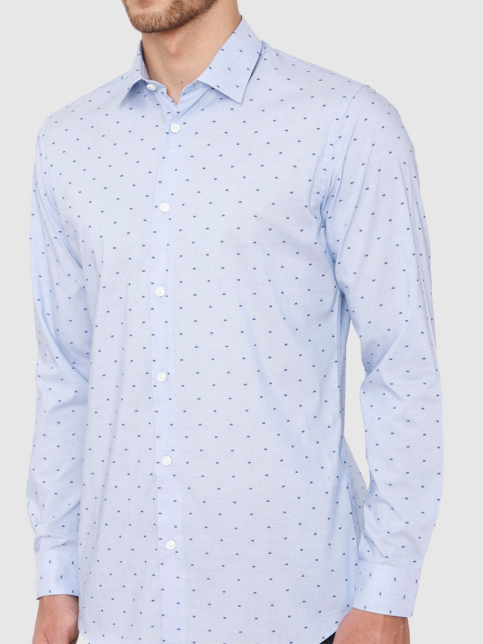 Light Blue Dobby Full Sleeves Shirt