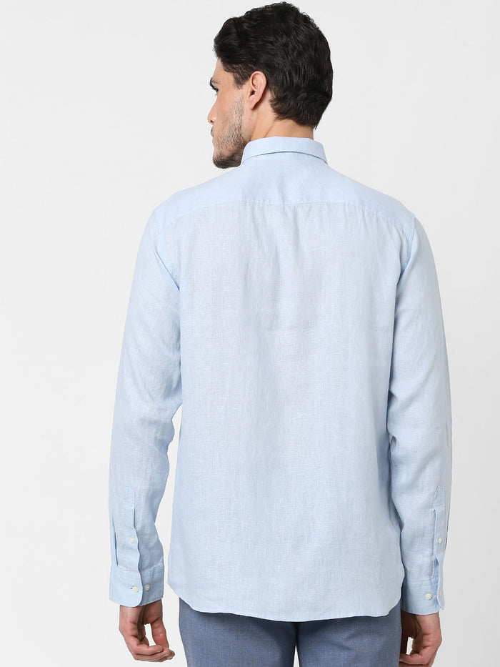 Light Blue Full Sleeves Linen Shirt