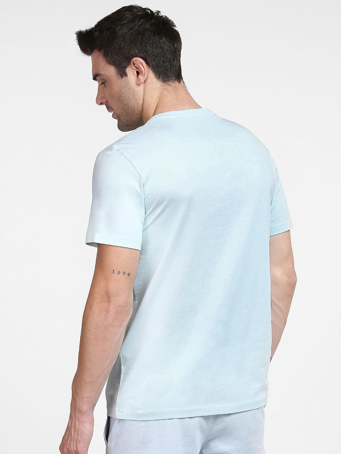 Light Blue Organic Cotton Crew Neck T-Shirt