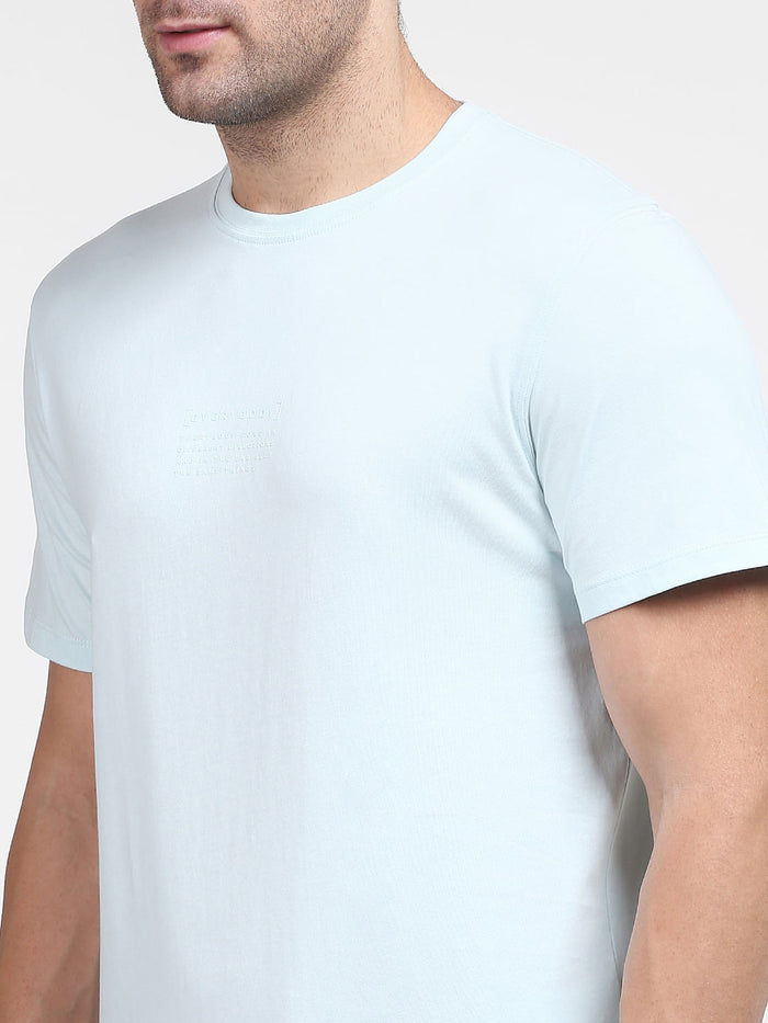 Light Blue Organic Cotton Crew Neck T-Shirt