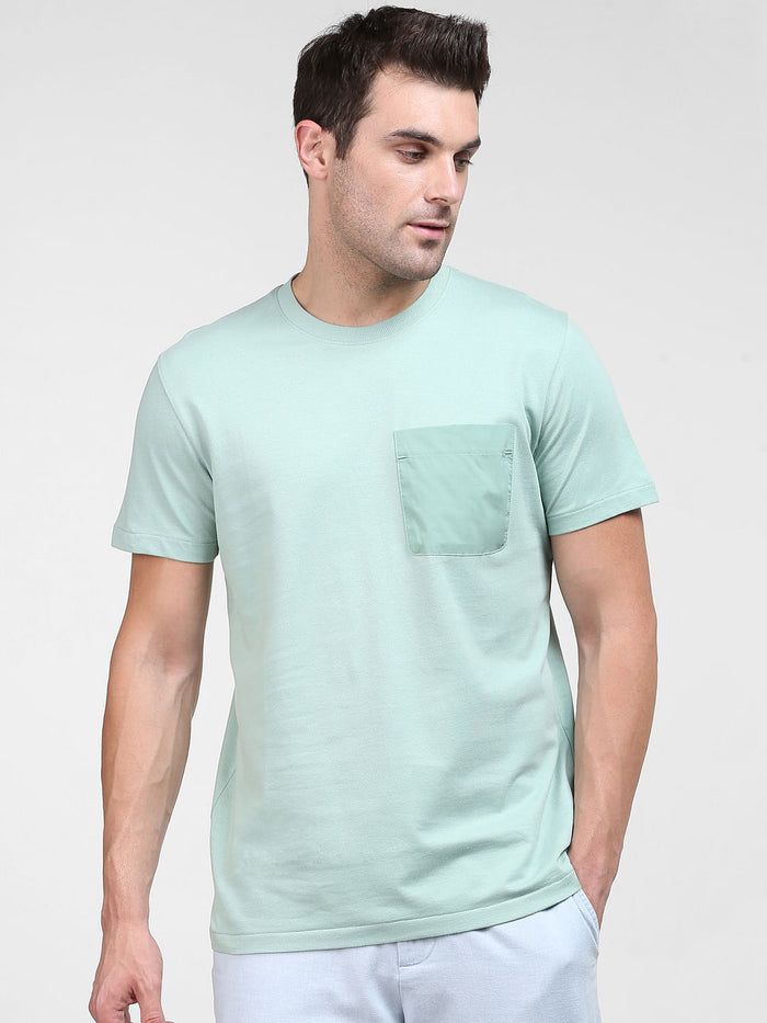 Light Green Organic Cotton Crew Neck T-Shirt