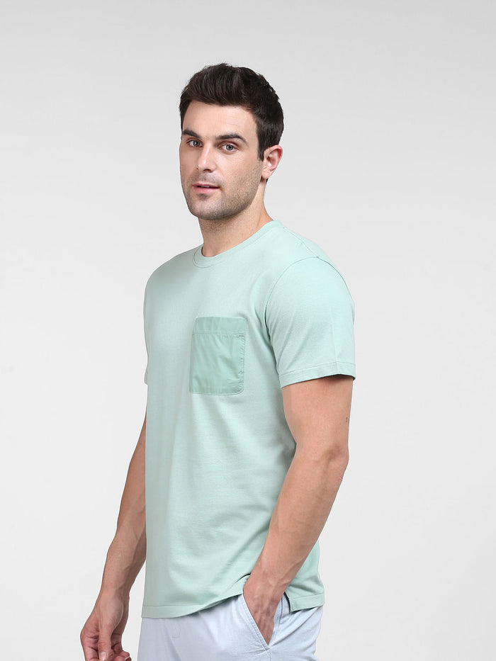 Light Green Organic Cotton Crew Neck T-Shirt