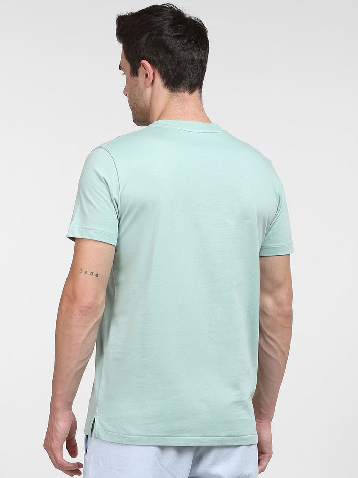 Light Green Organic Cotton Crew Neck T-Shirt