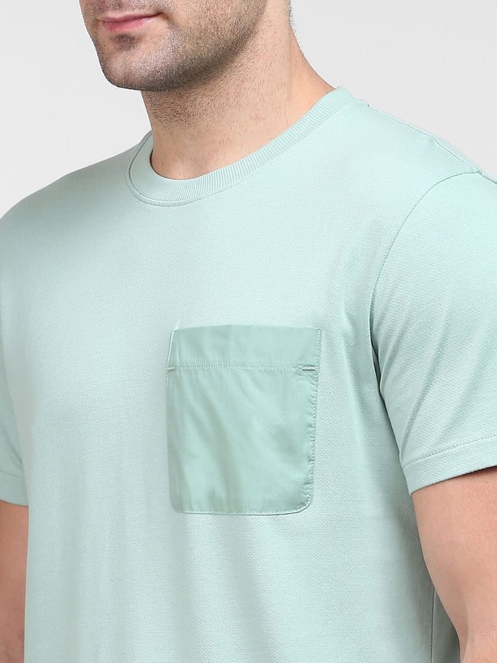 Light Green Organic Cotton Crew Neck T-Shirt