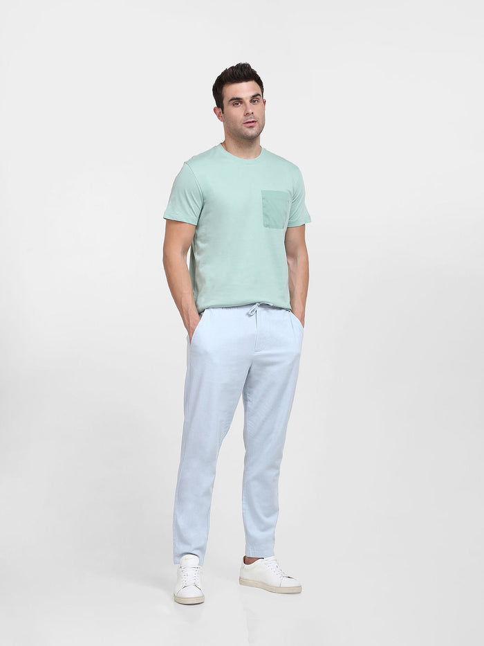 Light Green Organic Cotton Crew Neck T-Shirt