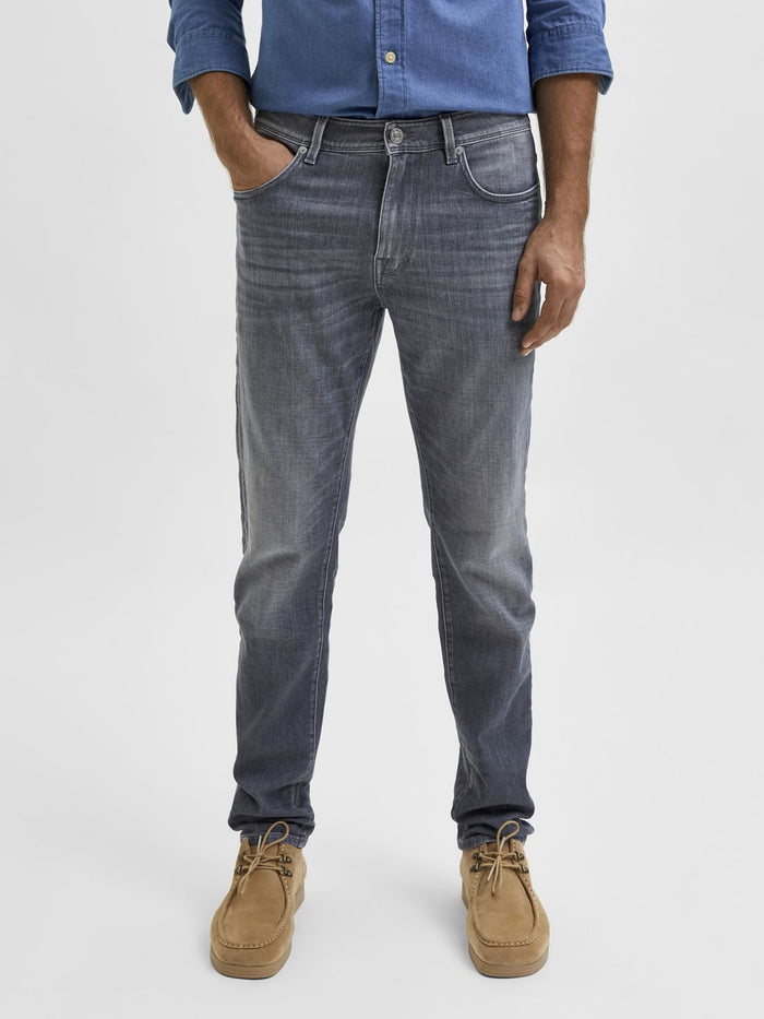 Light Grey Mid Rise Slim Jeans