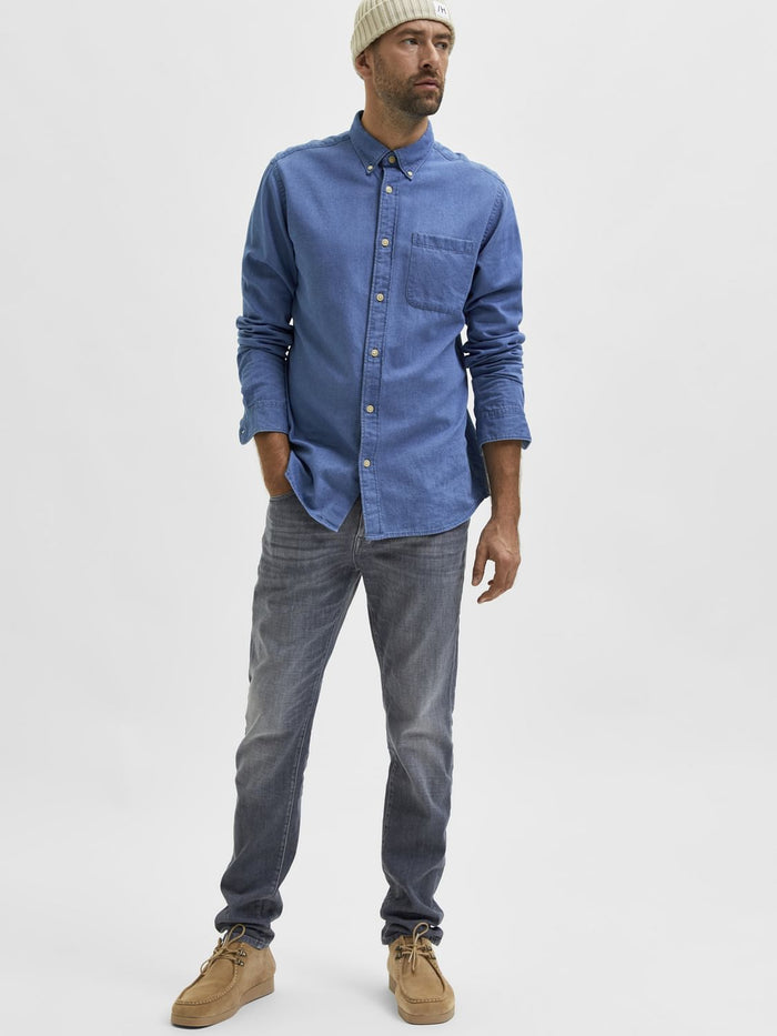Light Grey Mid Rise Slim Jeans