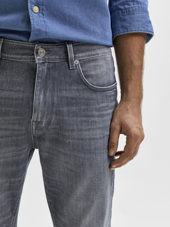 Light Grey Mid Rise Slim Jeans