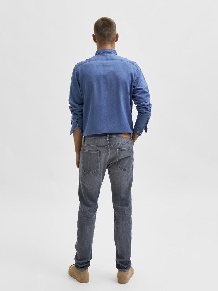 Light Grey Mid Rise Slim Jeans