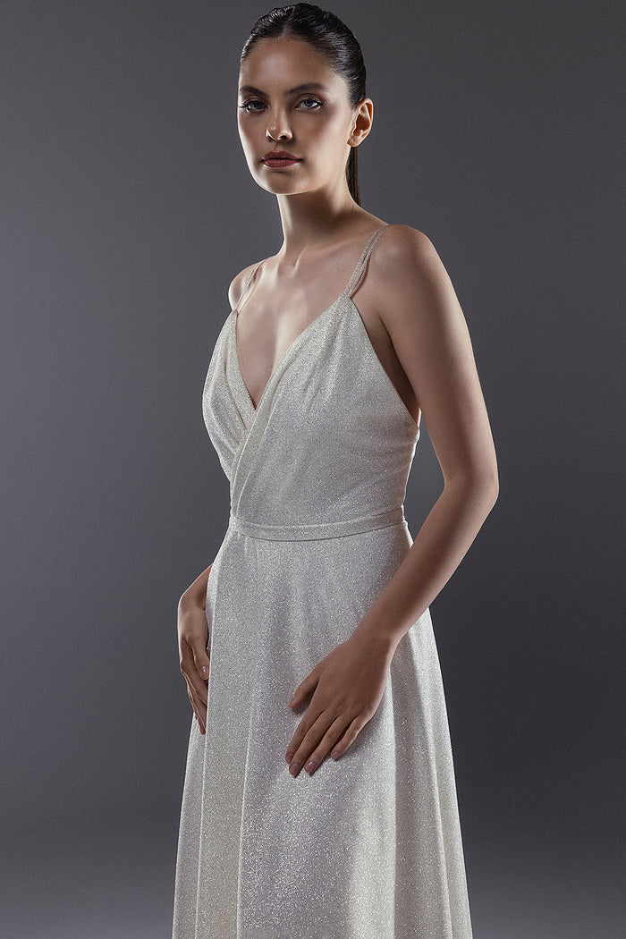 Light Ivory Glitter A-line Wedding Dress Jessica