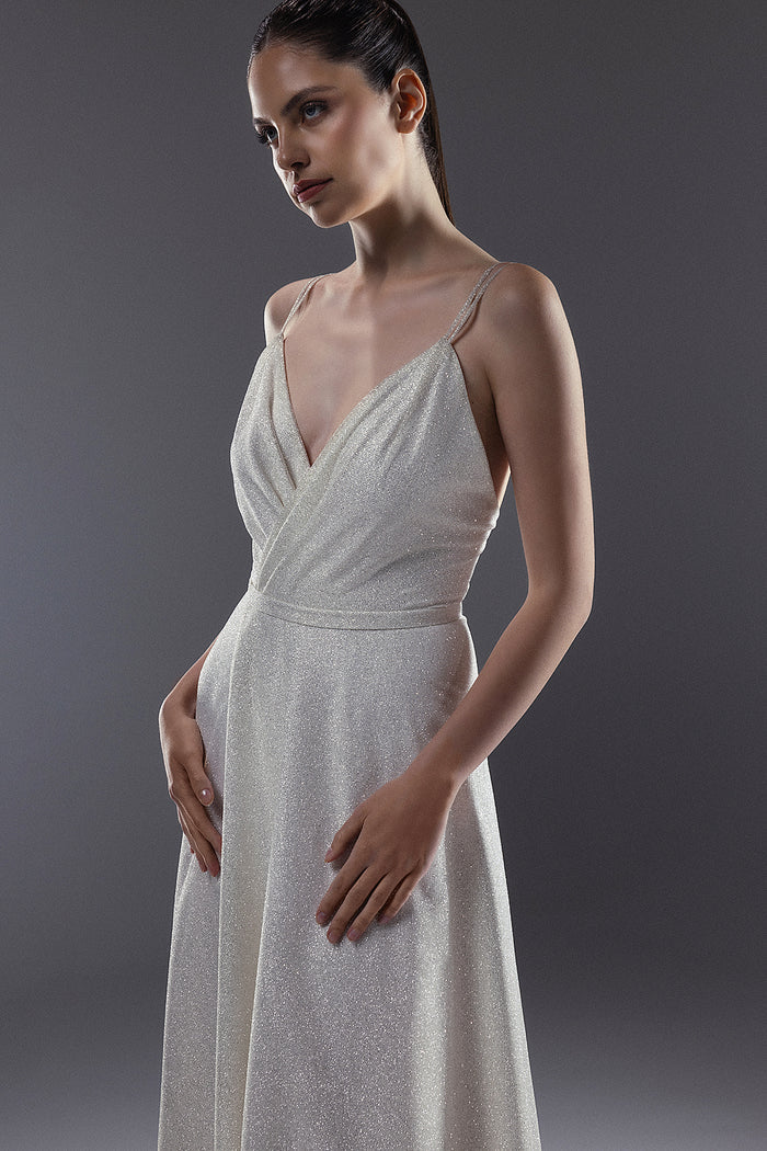 Light Ivory Glitter A-line Wedding Dress Jessica