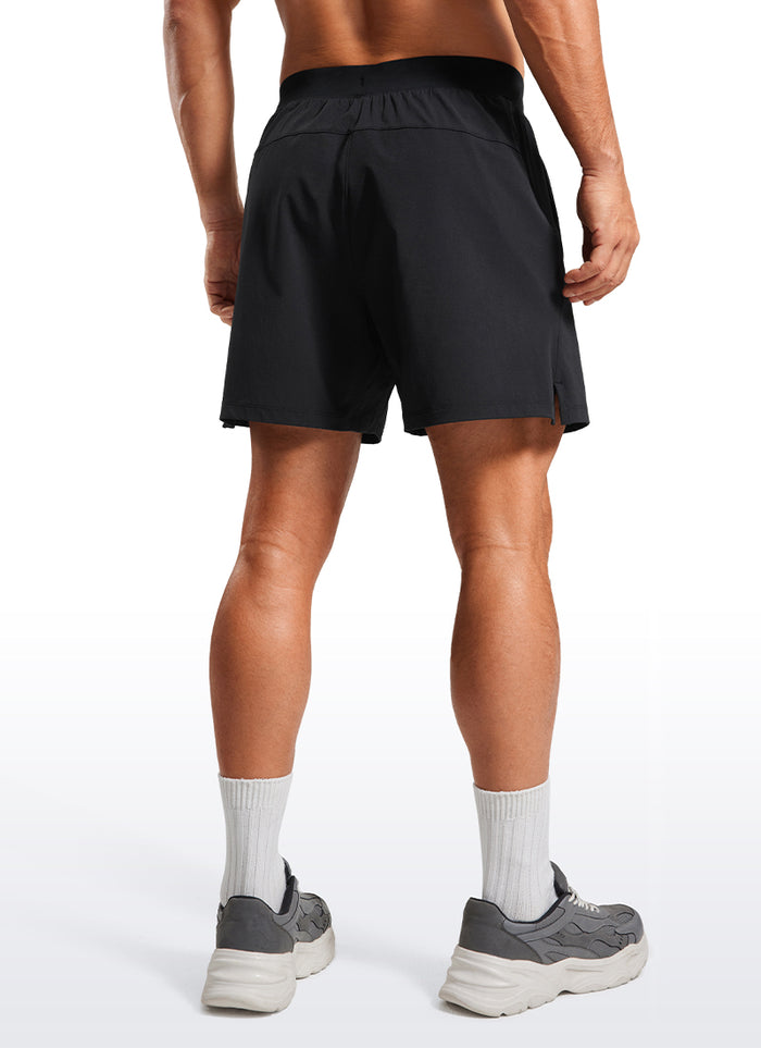 CRZ YOGA Men's Quick Dry Lightweight Gym Shorts with Zipper Pocket Black