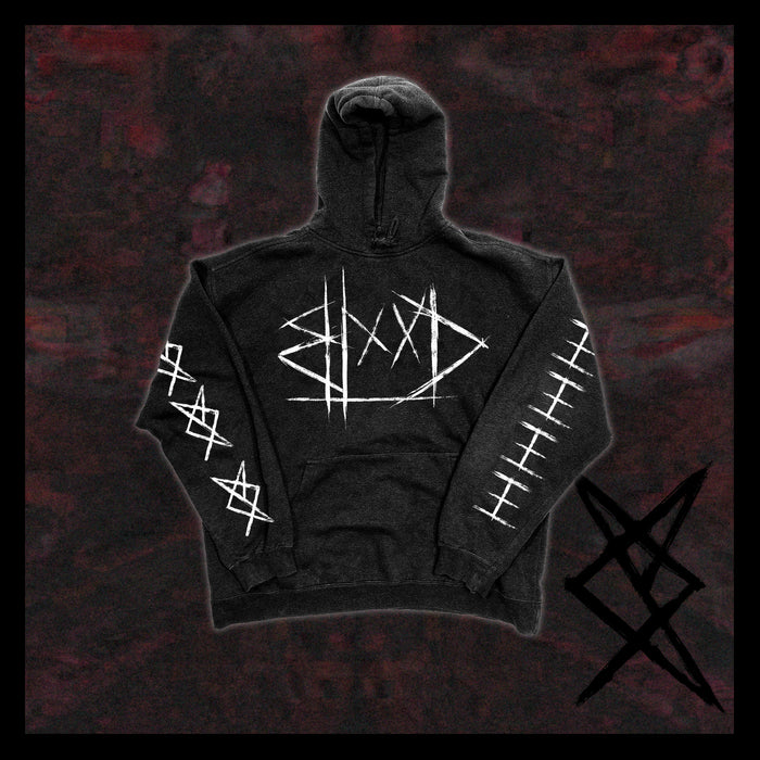 nemertines Logo - Black Mineral Wash Pullover
