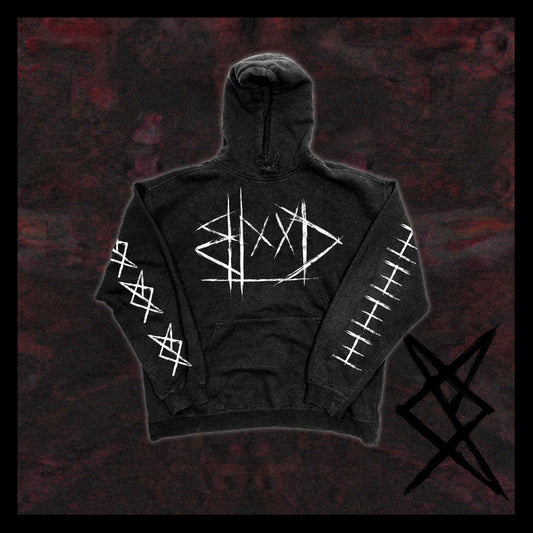 nemertines Logo - Black Mineral Wash Pullover