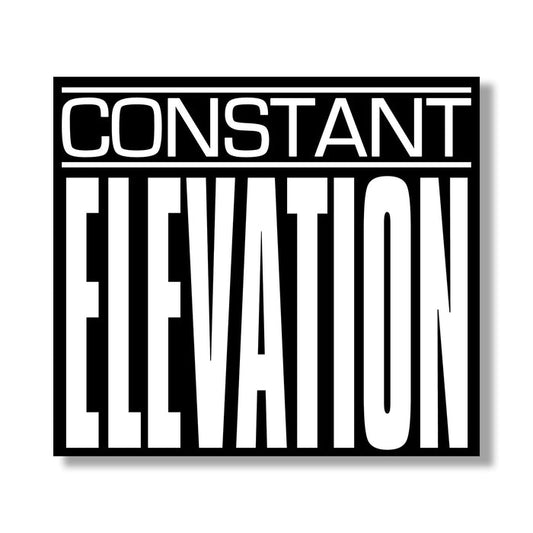 Black and white graphic for Constant Elevation: “CONSTANT” in small, bold, all-caps at the top; “ELEVATION” large, vertically stretched below. Brand name featured prominently in bold lettering.